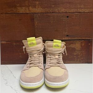 Zoom Women's Sneakers - Tan and Neon Yellow
